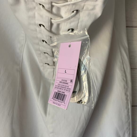 Wild Fable White Tube Bodycon Mini Dress Lace Up Back Removable Straps Size L - Picture 12 of 15